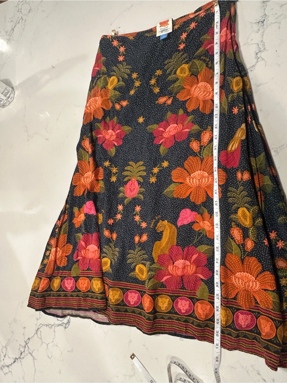 Farm Rio x Anthropologie Satin Slip Midi Skirt size medium - Picture 5 of 8
